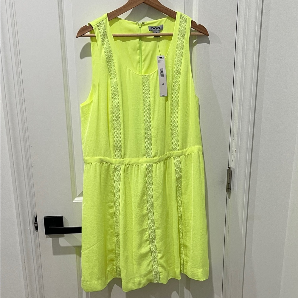 New! DKNY Vibrant Yellow Dress Size 16‎